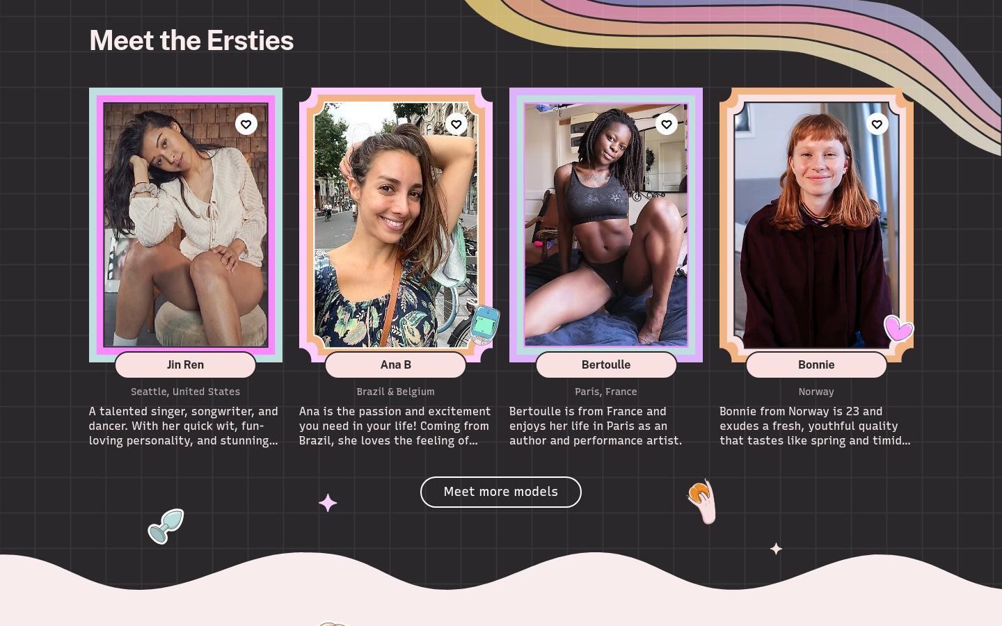 Cartes de modèles sur Ersties